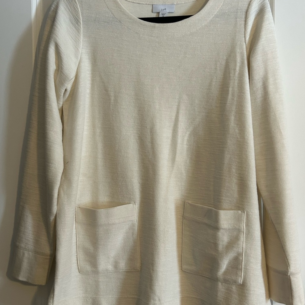 Cream Long Sleeve tunic with Pockets